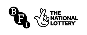 Black logo saying BFI and The National Lottery